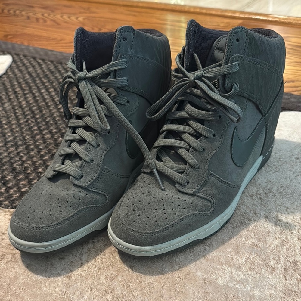 Nike Jade Green Sky Dunk Hi Hidden Wedge Sneakers
